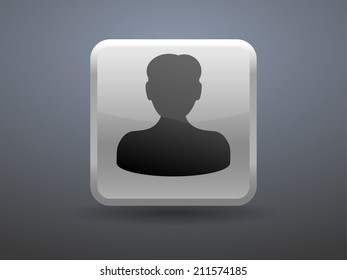 Icono de botón de brillo de 3 d del hombre de negocios