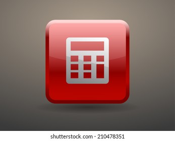 3d glossiness button icon of calculator