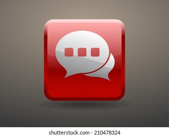 Icono de botón de brillo de 3 d de una comunicación