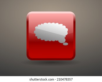 Icono de botón de brillo de 3 d de una comunicación