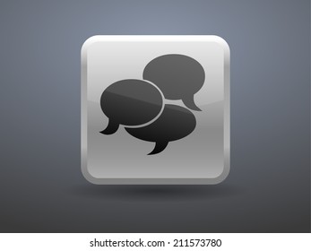 Icono de botón de brillo de 3 d de una comunicación