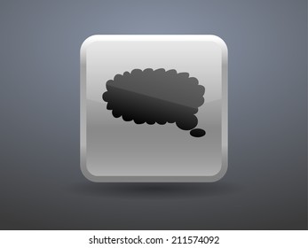 Icono de botón de brillo de 3 d de una comunicación