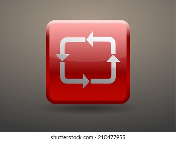 3d glossiness button icon of cyclic