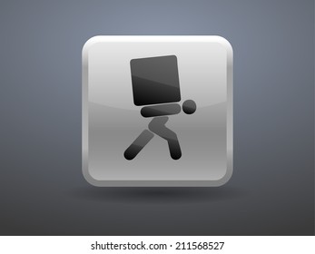 3d glossiness button icon of dilivery