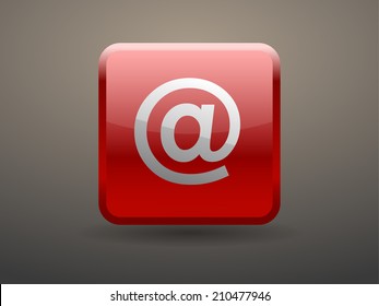 3d glossiness button icon of email