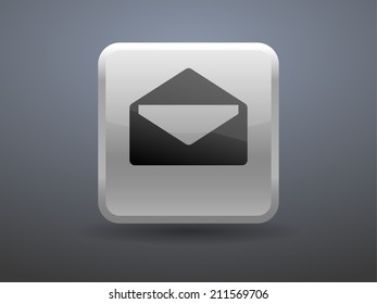 3d glossiness button icon of letter