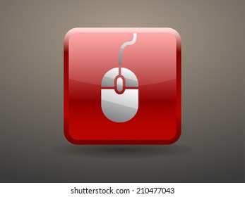 3d glossiness button icon of mouse