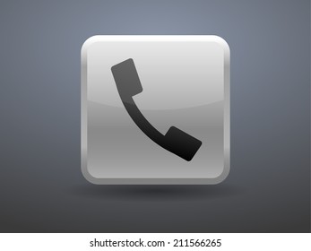3d glossiness button icon of a phone