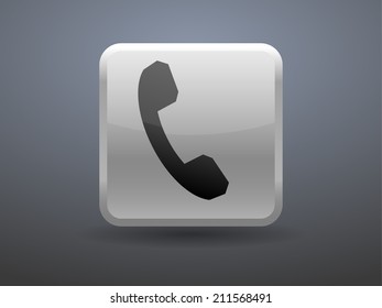 3d glossiness button icon of a phone