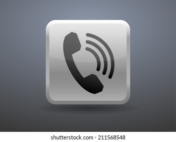 3d glossiness button icon of a phone