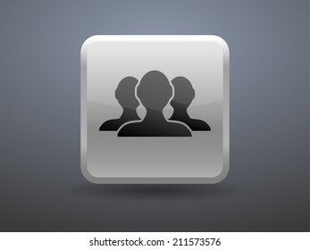 Icono de botón de brillo de 3d del trabajo en equipo