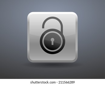3d glossiness button icon of unlock