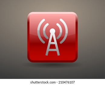 3d glossiness button icon of wifi