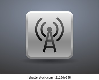 3d glossiness button icon of wifi