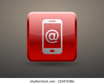 3d glossiness button Mobile mail