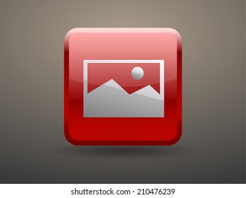 3d glossiness button Nature photo icon