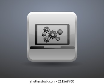 Icono de SEO del botón 3d de brillo