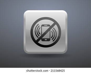 3d glossiness button turn off phone icon