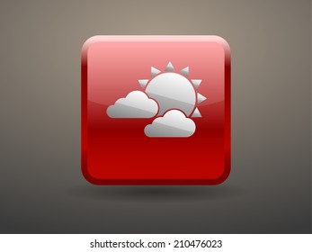 3d glossiness button weather icon