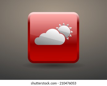 3d glossiness button weather icon