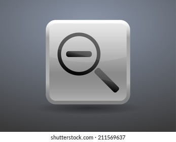 3d glossiness button Zoom out icon