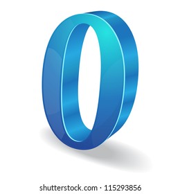 3d Glossy 0 Zero Number  Vector