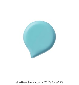 Ilustración vectorial de burbuja de voz vacía azul brillante 3D. Procesar formulario de volumen de burbujas de texto redondeado. Icono de mensaje de chat de redes sociales, ventana parlante en 3D de la nube de diálogo, cuadro de chat, hablar en blanco