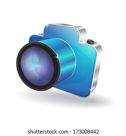 3d Glossy Camera Vector Icon