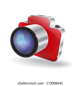 3d Glossy Camera Vector Icon