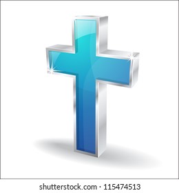 3d Glossy Cross Vector Icon