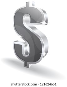 3d Glossy Dollar Vector sign Icon