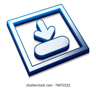 3d glossy download arrow vector icon design.