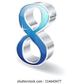 3d Glossy Eight 8 Vector