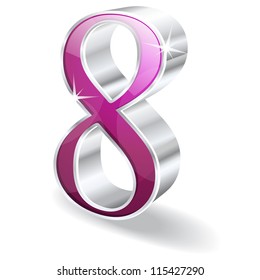 3d Glossy Eight 8 Vector