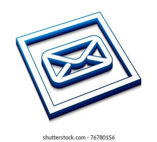 3d glossy email  icon, vector element.