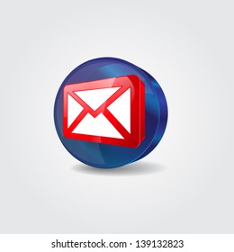 3d Glossy Email Vector Icon