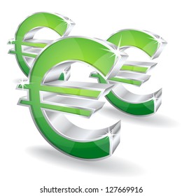 3d Glossy euro Vector Icon