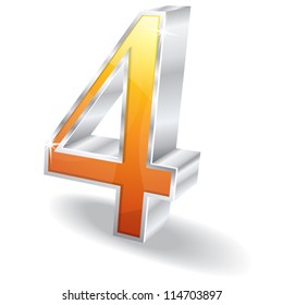 3d Glossy Four 4 Vector