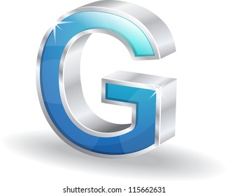 3d Glossy G Letter Vector