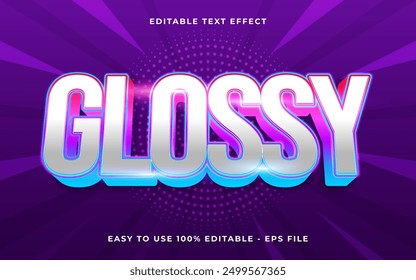 Efecto de texto brillante degradado 3D Plantilla de estilo de texto brillante Efecto de texto editable