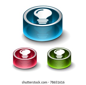 3d glossy idea web icon, includes 3 color versions.