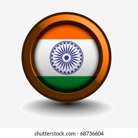 3d glossy indian flag symbol vector element design.