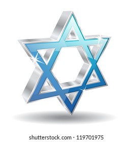 3d Glossy  Jewish Vector Icon Illustration