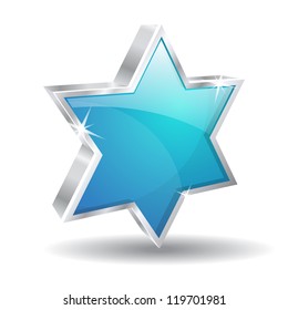 3d Glossy  Jewish Vector Icon Illustration