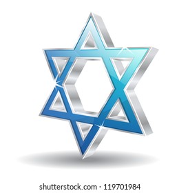 3d Glossy  Jewish Vector Icon Illustration