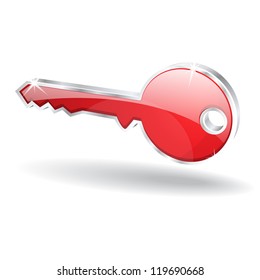 3d Glossy Key Icon Vector  Illustrtion