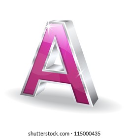 3d Glossy A letter Vector