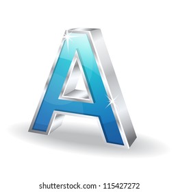 3d Glossy A letter Vector Icon