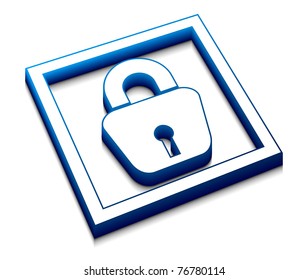 3d glossy  lock web vector icon design.