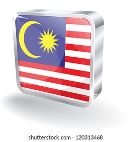 3d Glossy Malasia Flag Vector Icon